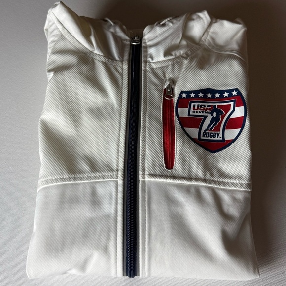 G-III Sports by Carl Banks USA Rugby Sevens White Full-Zip Jacket Small - Picture 9 of 9